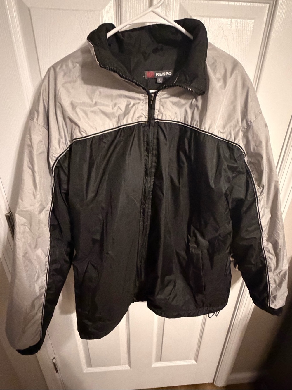 Men’s Black and Silver Windbreaker Jacket